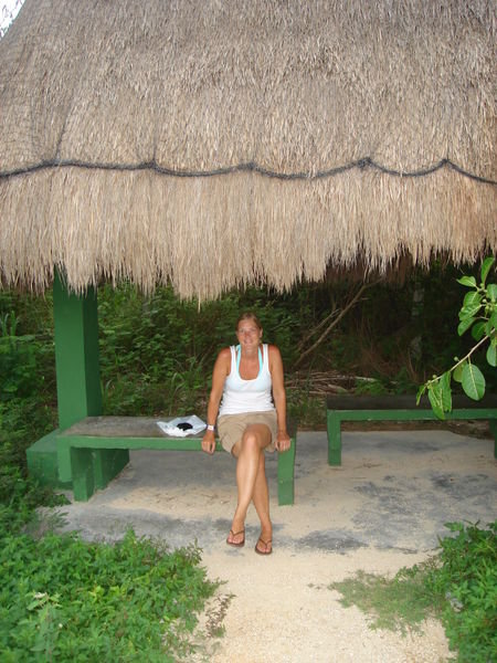 Waiting for a Bus or Combi to Pick Us Up From Zel-Ha in Tulum