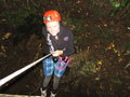 abseiling into the caves