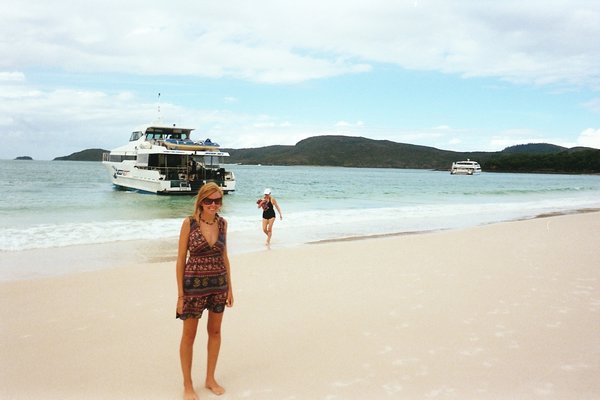 Julia on Whitehaven Beach, Whitsunday Islands