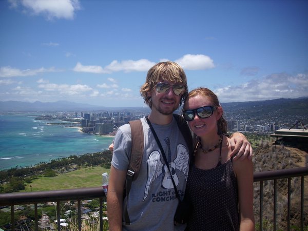 At the top of Diamond Head, view of Waikiki