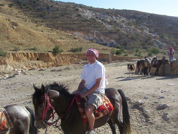 Leaving Petra on a horse