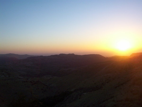 Sunset in middle of nowhere, Jordan
