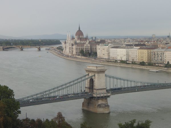 View of the chain bridge and Parliment Buildings