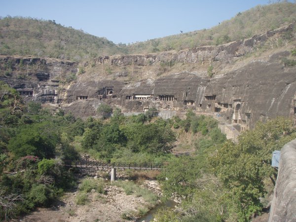Overall view Ajanta Caves
