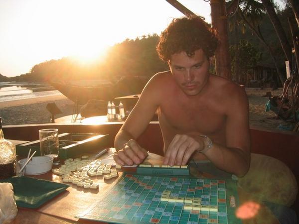 Scrabble during Sunset
