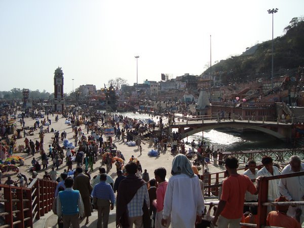 The masses descend on The Ganges at Haridwar