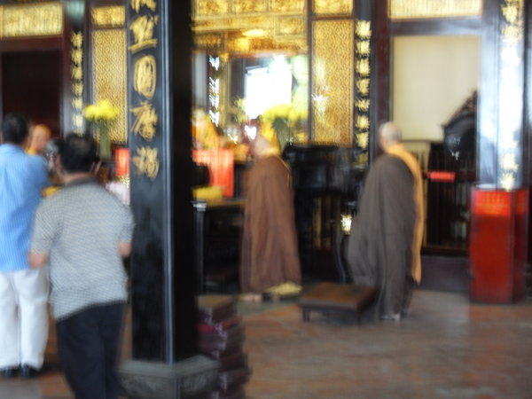 Monks in a Chinese temple.