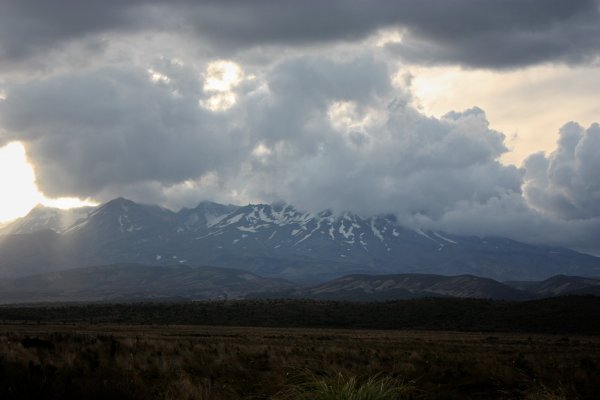 Mt Ruapehu, hidden in cloud.