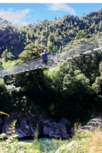 The swing bridge at Buller Gorge
