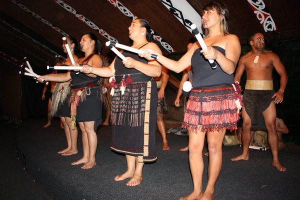 Stick games, at the Maori Village