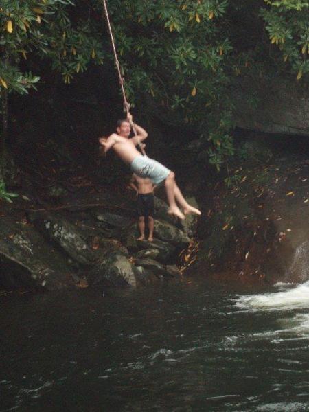 che on the rope swing!