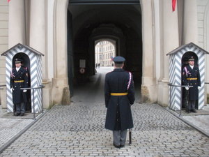 Changing of he guard at Prague Castle