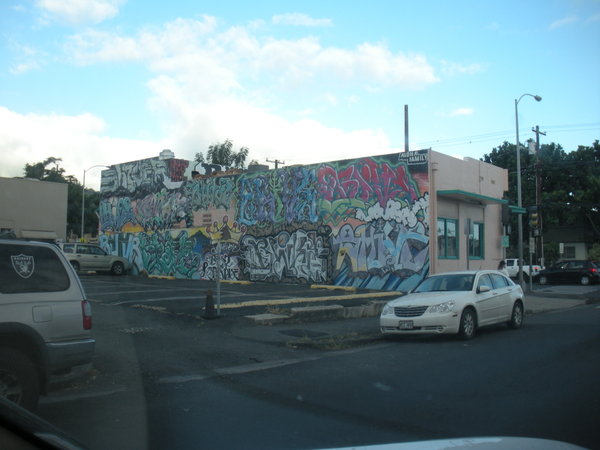 Graffiti on building in Honolulu
