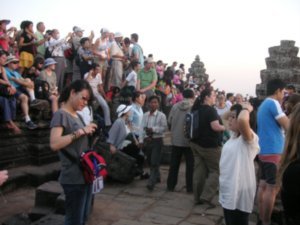 The sunset crowds were crazy! Worthy of more photos than the temple itself!