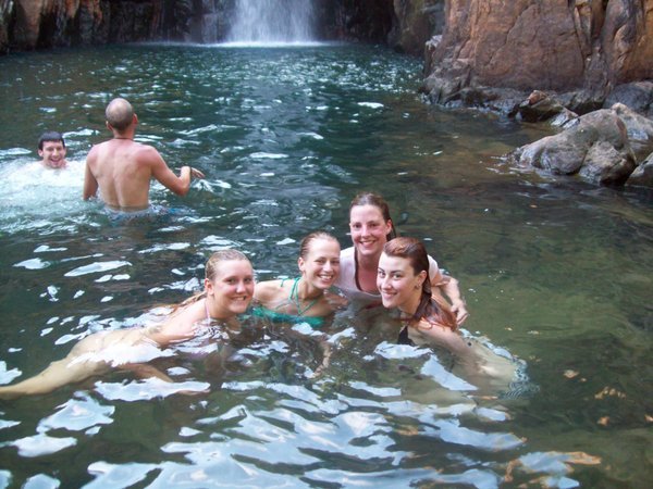 fun at the waterfall