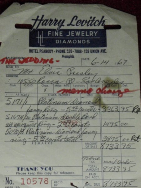 The bill for their wedding rings