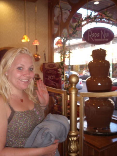 Chocolate fountain girls!!
