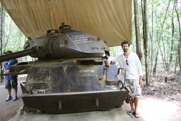 Ed and a US tank