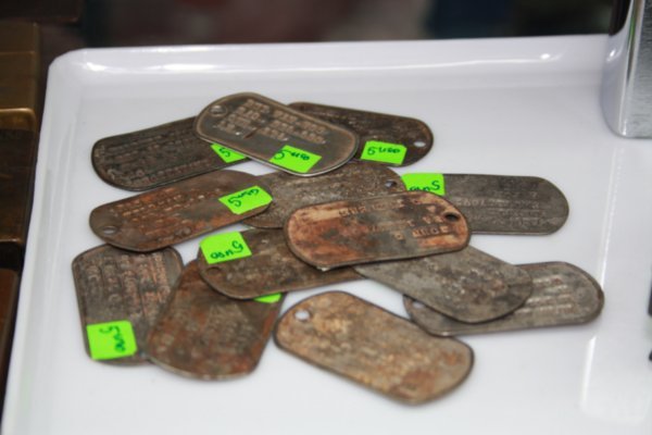 Dog tags on sale in the museum