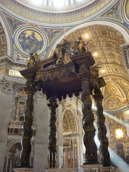 The altar with Bernini's baldacchino