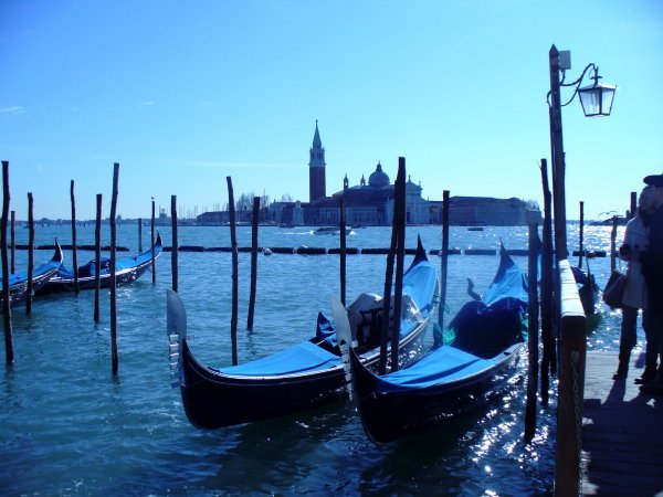 Gondolas on the waterfront