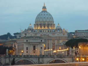 The Vatican Lighting up for Night