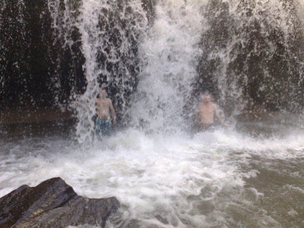 Under the freezing waterfall