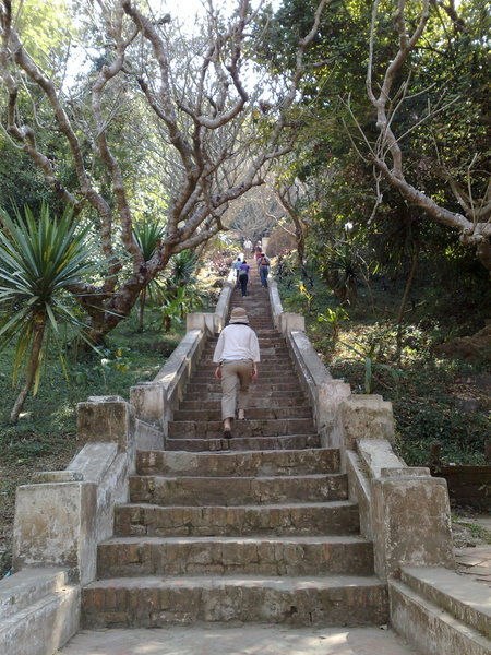 Some of the 300 steps to the temple on the hill