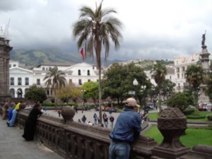 View of the main square in Quito