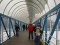 Walking over the glass bridge