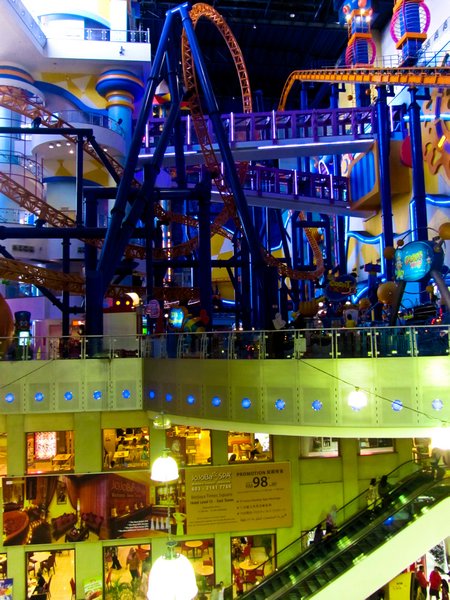You'd be right if you guessed this is a roller coaster in a mall