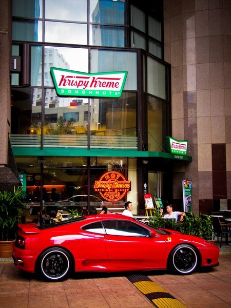 Today I brought my Ferrari to Krispy Kreme