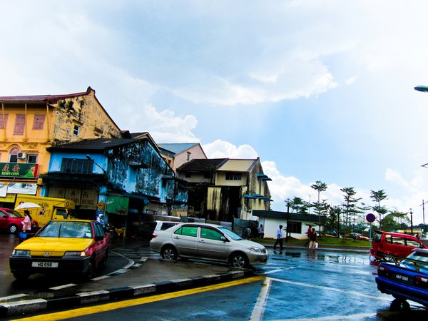 Street in Kuching after the daily downpour