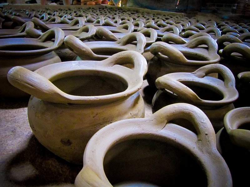 Pottery waiting to be fired