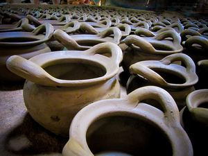 Pottery waiting to be fired