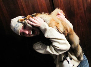Allison caught a fox in the closet at Fabian's house!