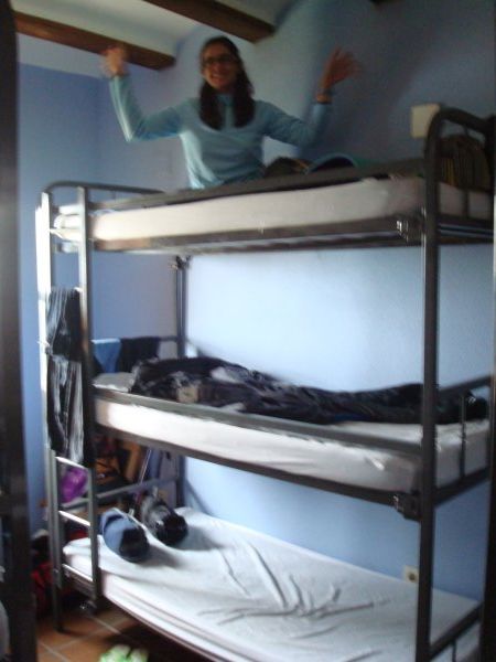 Three floor bunk beds
