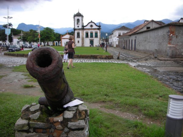 Fransican Church with  original cannon protection