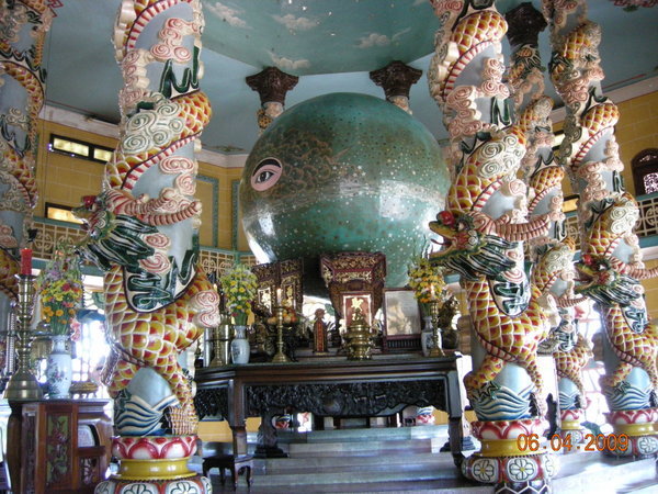Inside the Cao Dai Temple
