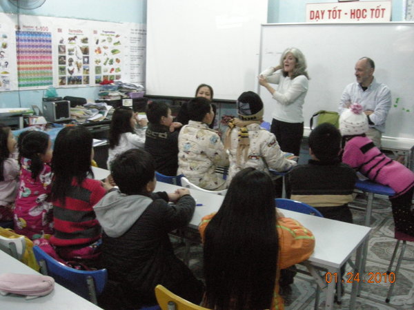 Nancy and Joe visit a small, private English center in Lang Son