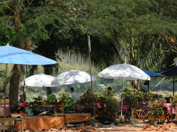 Exclusive riverside cafes in Luang Prabang