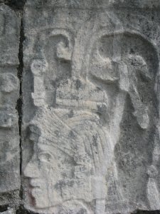 Carving on Ball Court Wall