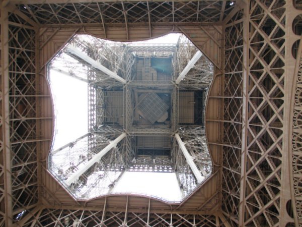 Eiffel Tower - base and above