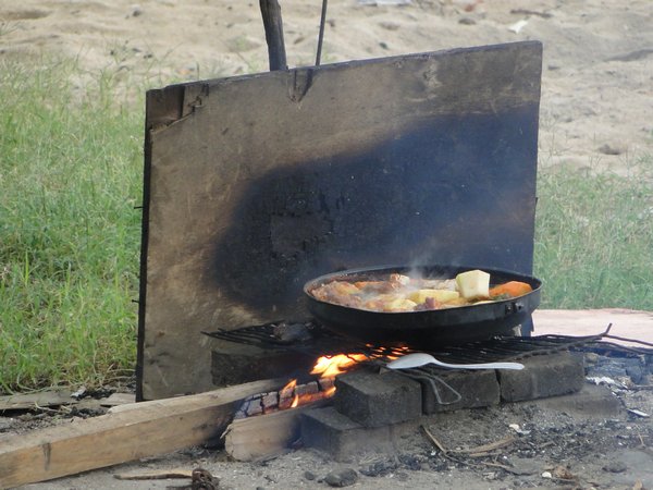 A families dinner being cooked