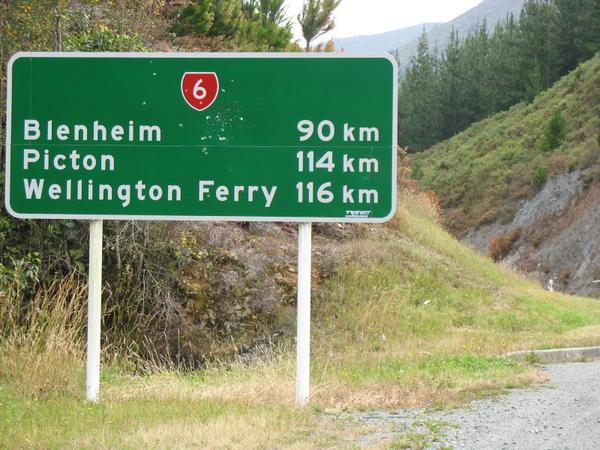Sign to Wellington ferry