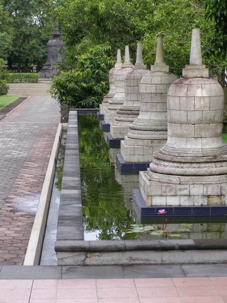 Lotus Flower and Stupa's at temple after Borobudur