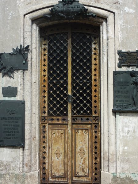A door to a mausoleum in Recoleta