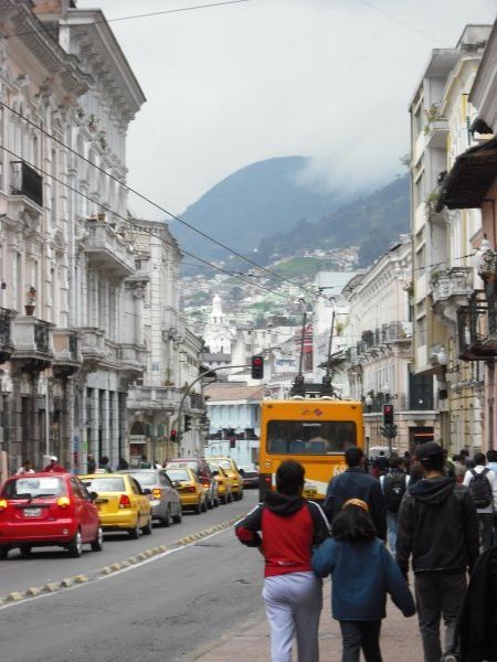 The city centre of Quito. Quito has very nice old buildings but itÂ´s a dangerous city.