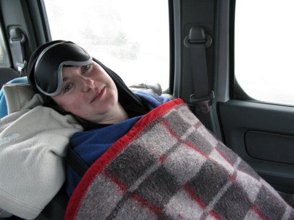 Sleeping in a car can get cold