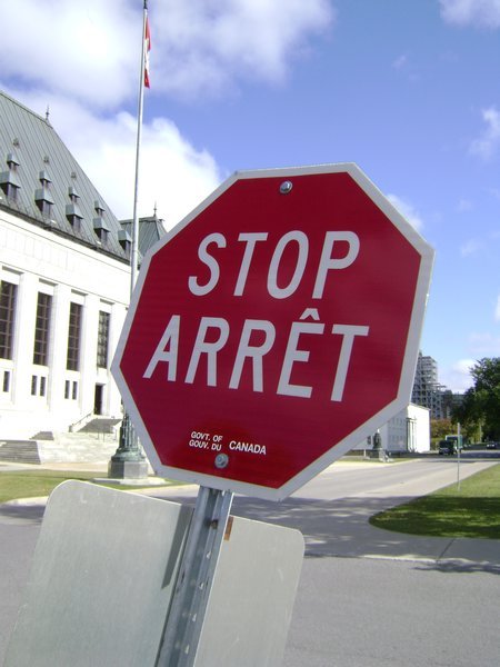 Bilingual sign in Ottawa